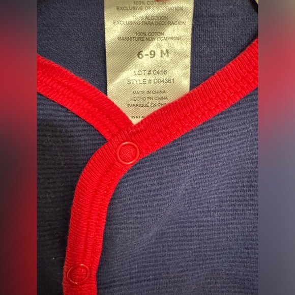 Duck Duck Goose | Navy Blue & Red Baby Boy Cardigan Sweater | Size 6-9 Months - Picture 5 of 6